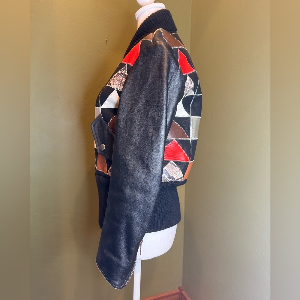 Coach 1941 Patchwork Leather Bomber Jacket Shearl… - image 2